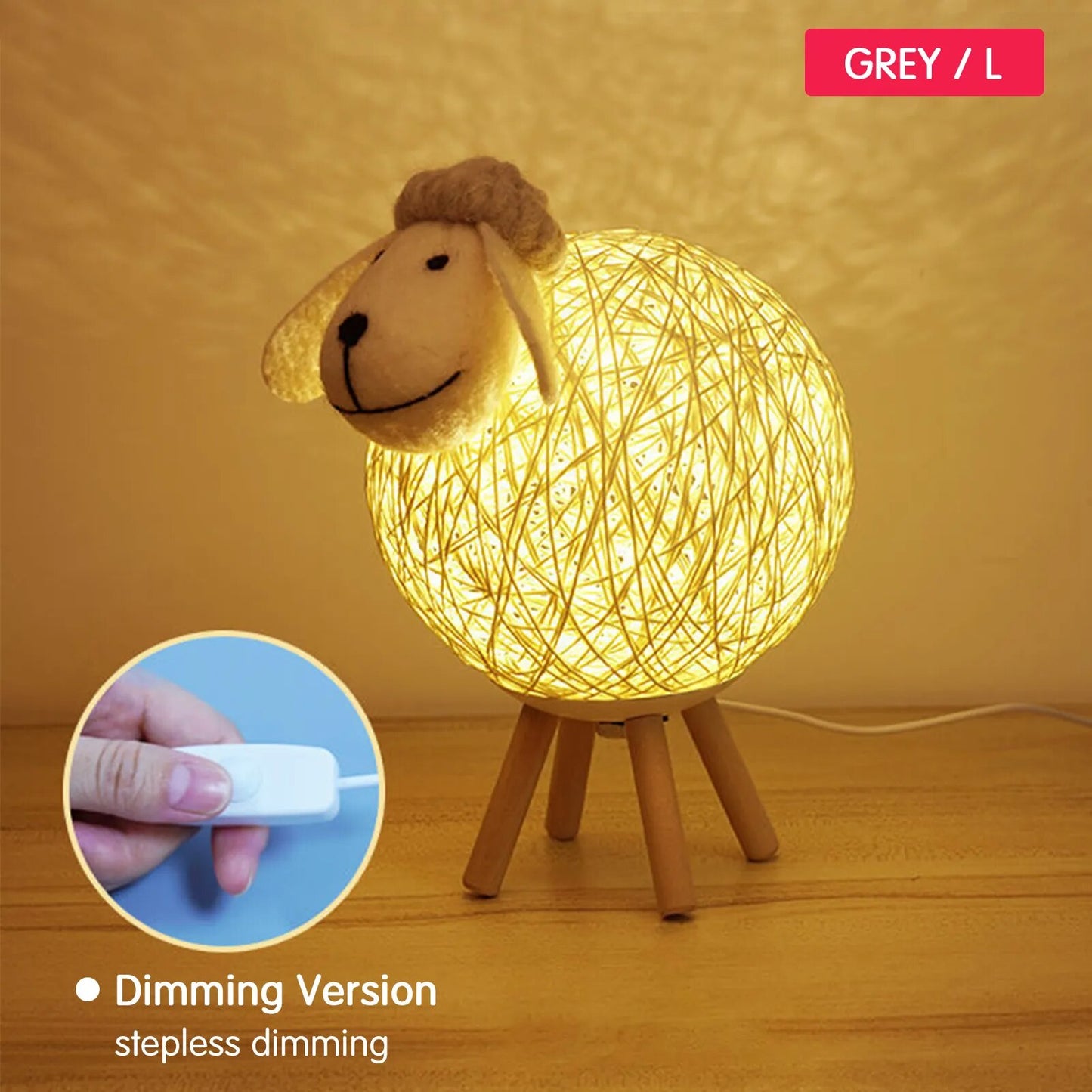 Cute Night Light Dimming LEDs for Kids Sheep Remote Controller Yarn-ball Lampshade Moon Lamp Nursery Lamp USB Baby Night light