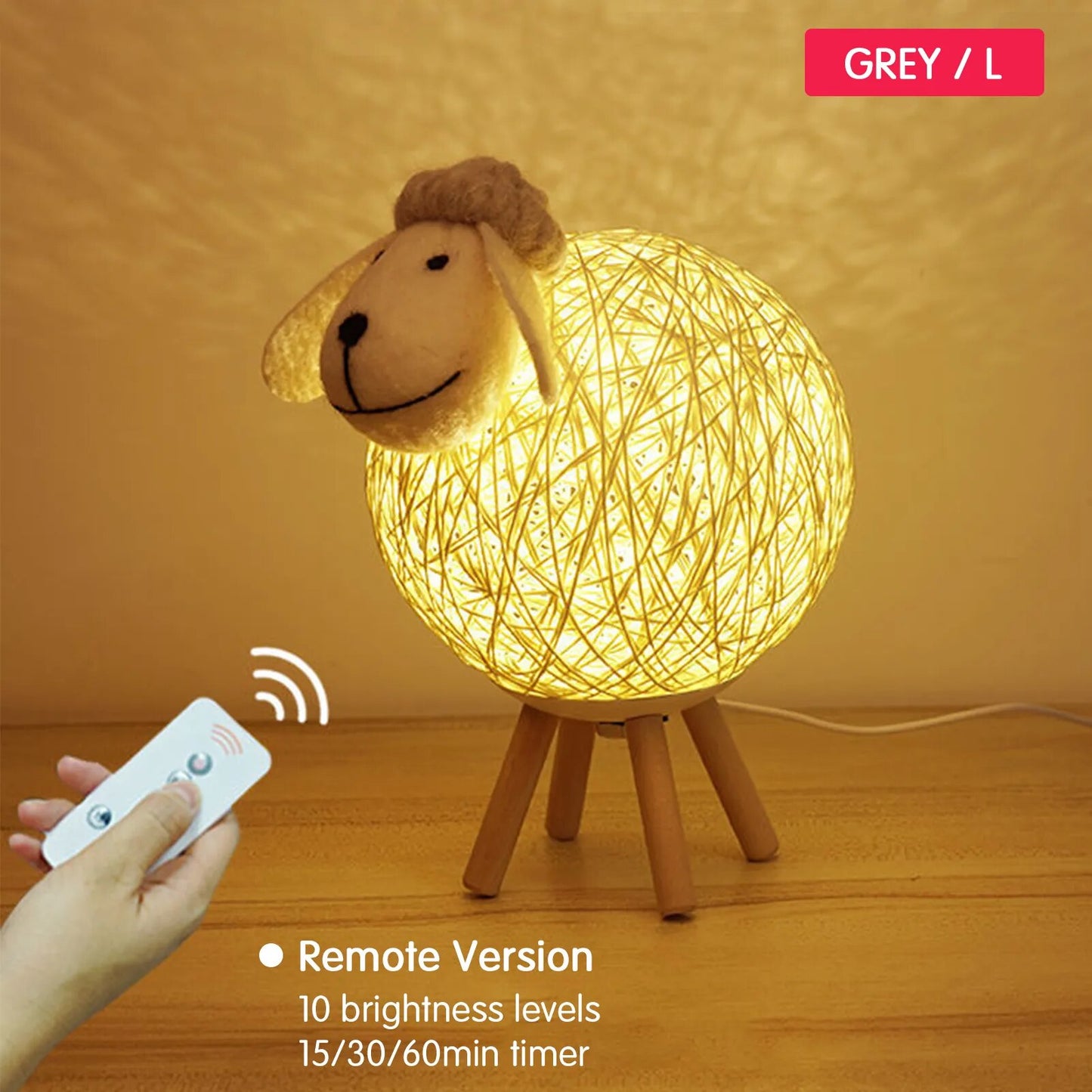 Cute Night Light Dimming LEDs for Kids Sheep Remote Controller Yarn-ball Lampshade Moon Lamp Nursery Lamp USB Baby Night light