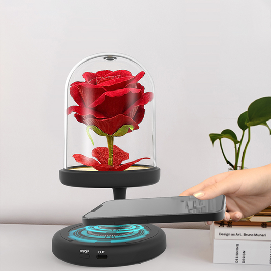 Romantic Internal Rose Night light with Wireless Charging